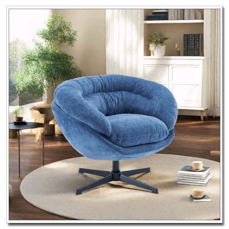 Fauteuil club pivotant à 360 ° en chenille, Marine