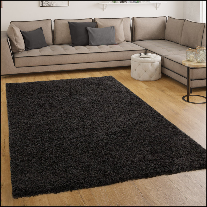 Flack Shag Black Rug, Square 200 x 200cm