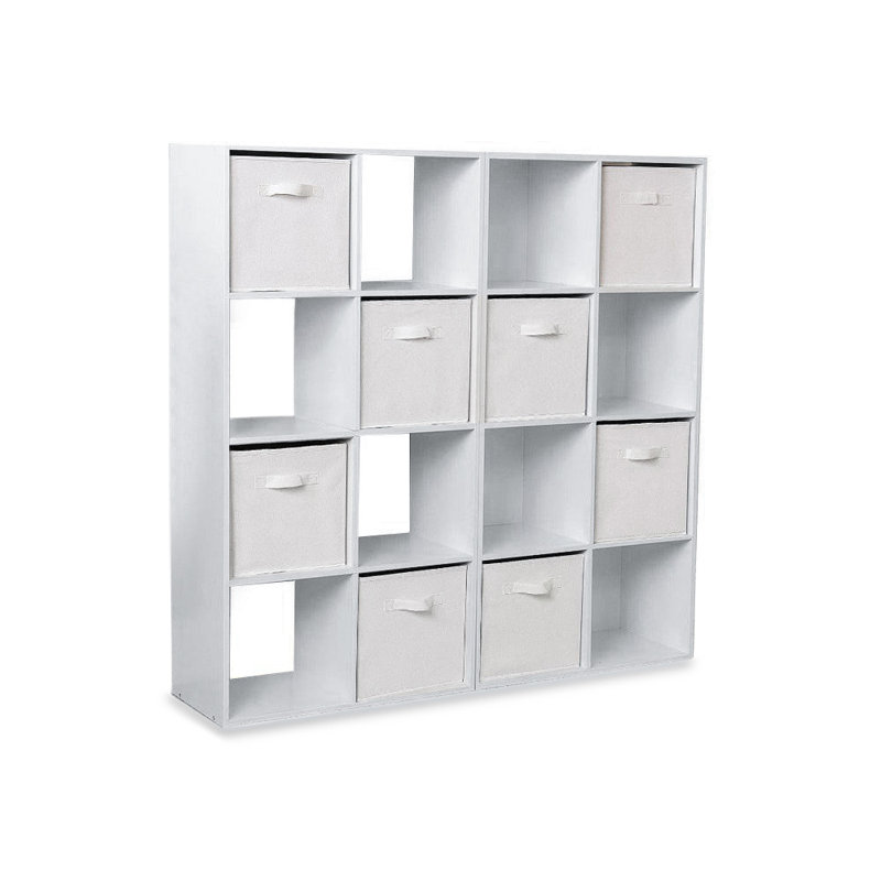 16 Cube Storage Unit - Two Units - Basket, White With Baskets