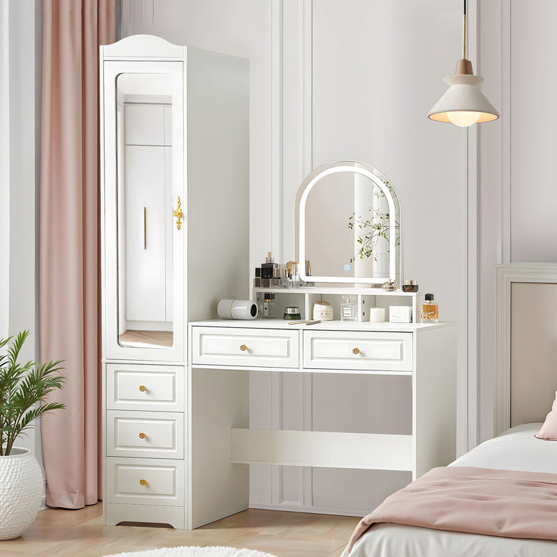  Armoire-penderie avec miroir et lumières Wayneshia
