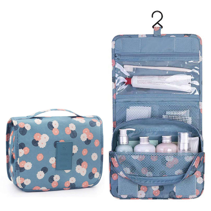 Trousse de toilette de voyage suspendue, Bleu