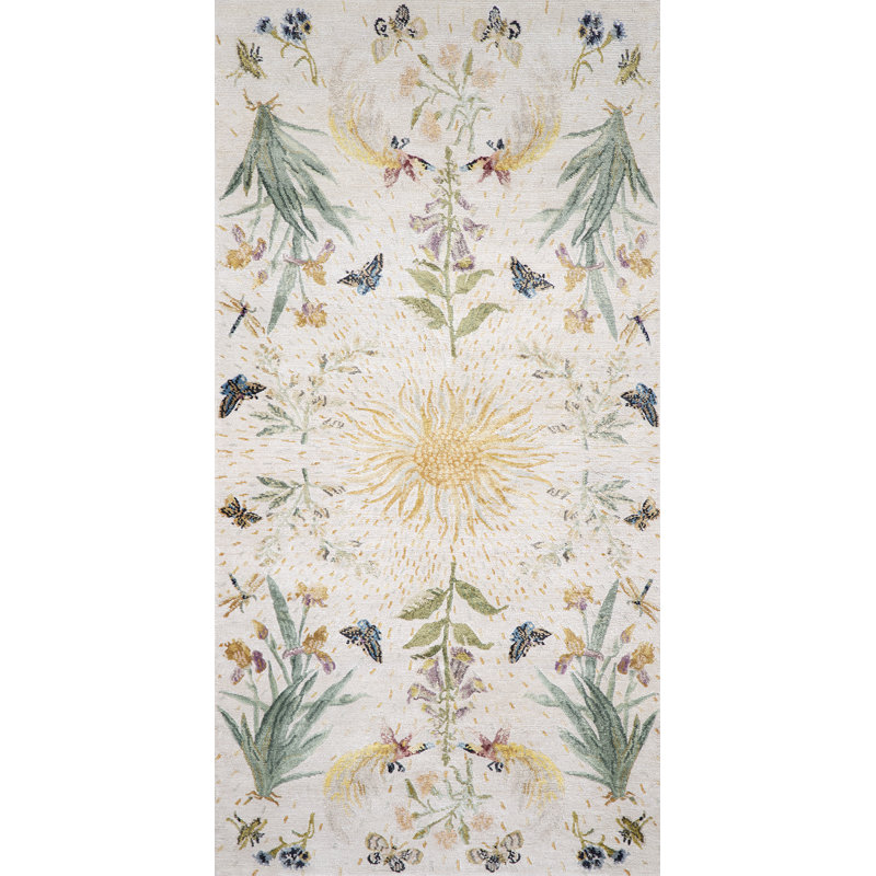 Classic Hand Knotted Floral Area Rug, Rectangle 3' x 5'