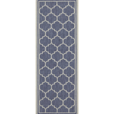 2 Ft. 7 In. X 3 Trellis Blue Rug - Sunshine Gchar2004, Polypropylene, , Stain For Indoor & Outdoor Spaces Indoor/Outdoor In., Sophisticated Trellis,