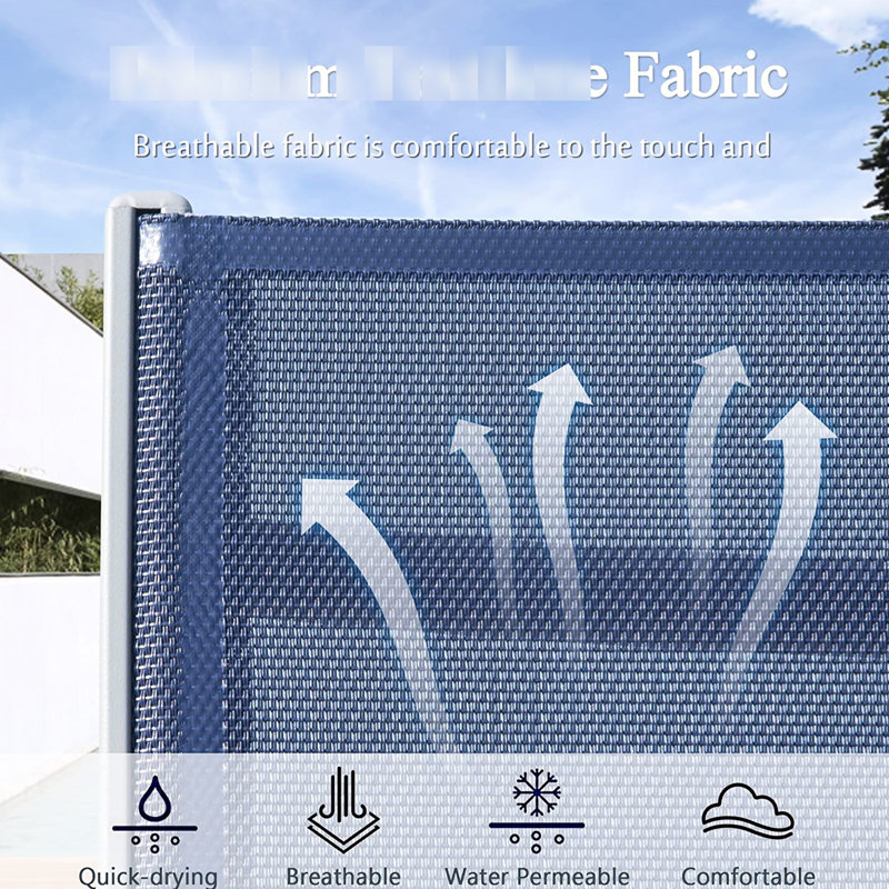 Chaise longue d'extérieur 2 chaises bleues - 5 roulettes réglables et confortables pour la mobilité Patio bleu pour la plage, la cour, la terrasse, le bord de la piscine