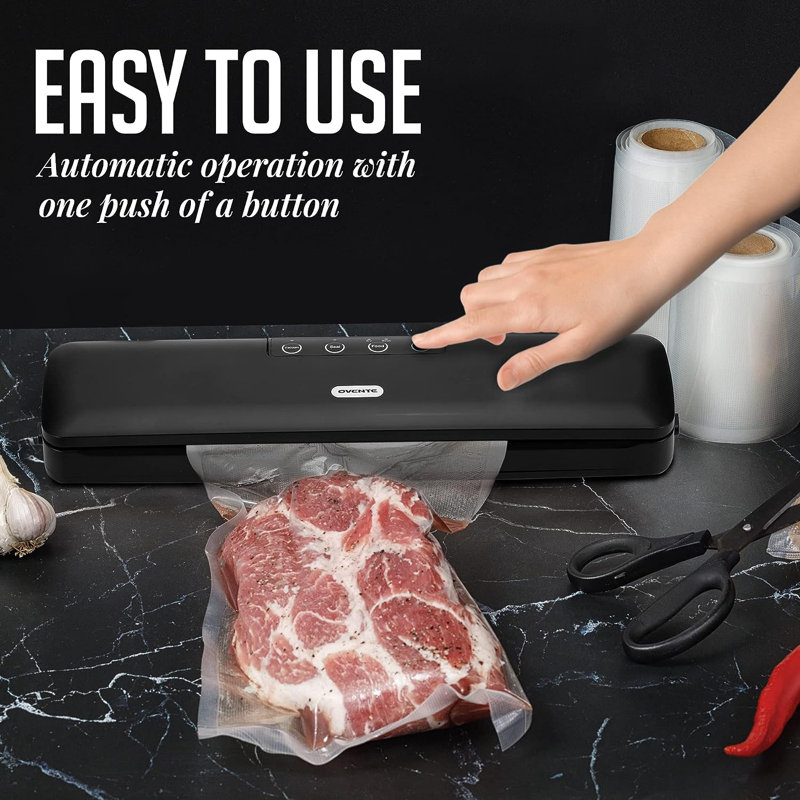 Compact Black Manual Vacuum Sealer Machine for Food Storage