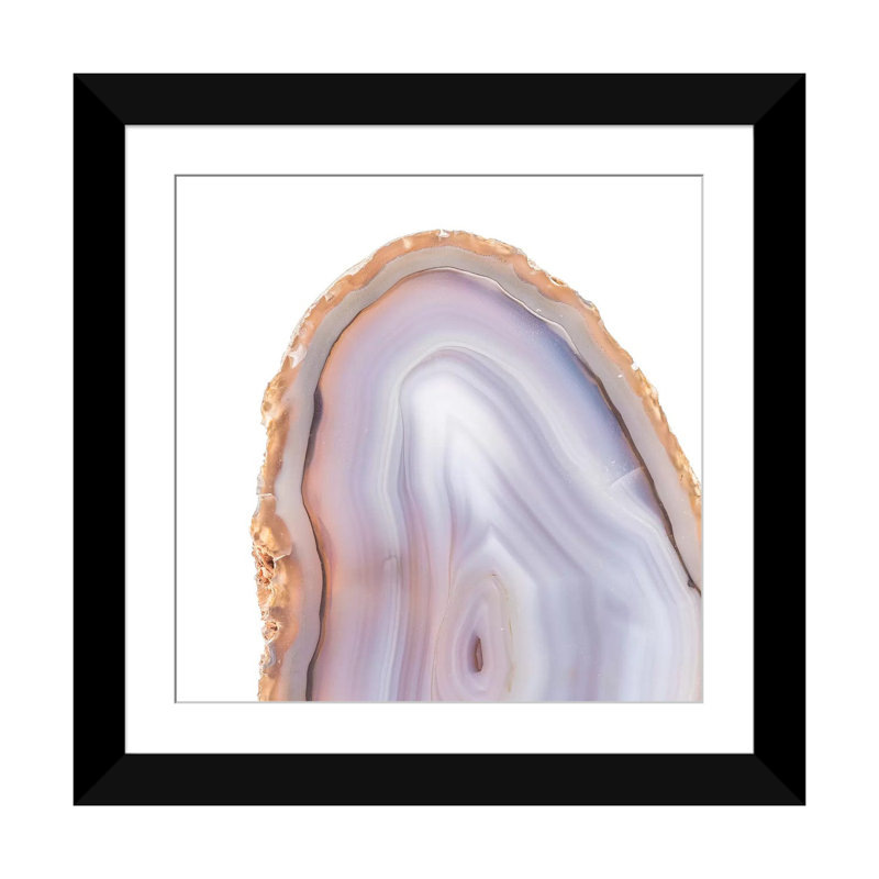 Rose Quartz, impression sur toile tendue, Papier d'art encadré noir, Blanc, H 16 po x l 16 po x P 1 po