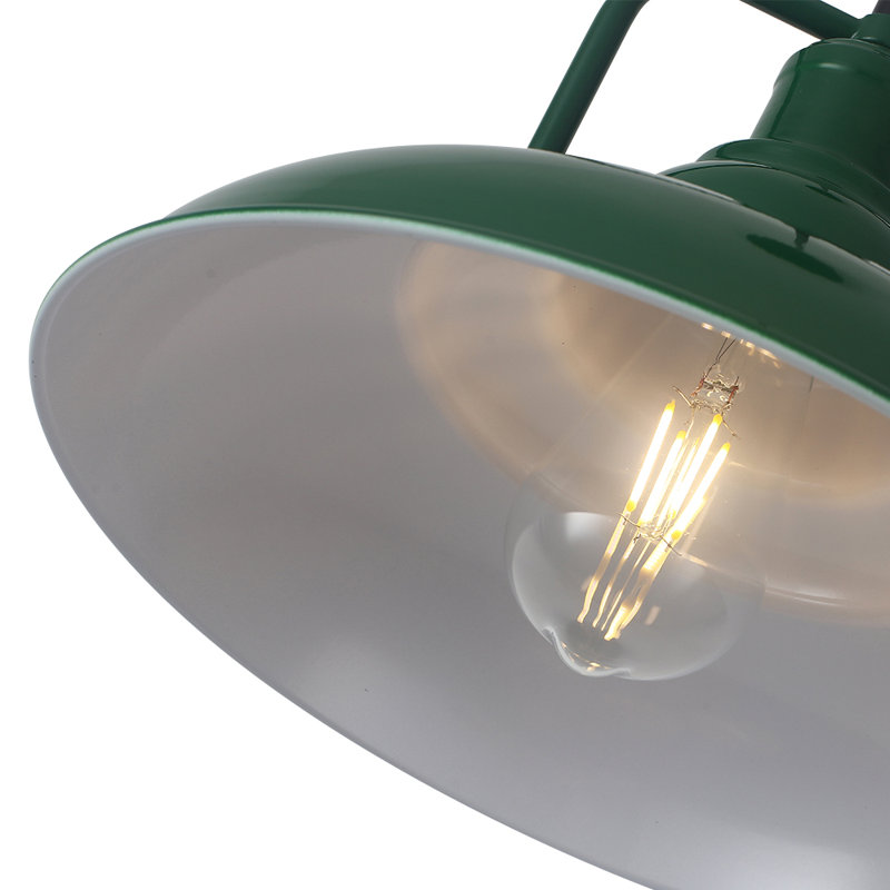 Luminaire suspendu Farmhouse, luminaire suspendu industriel vert de 12,5 pouces, luminaires suspendus pour cuisine, luminaires suspendus pour îlot de cuisine, luminaire suspendu pour chambre à coucher, bureau, évier Kichen, bibliothèque