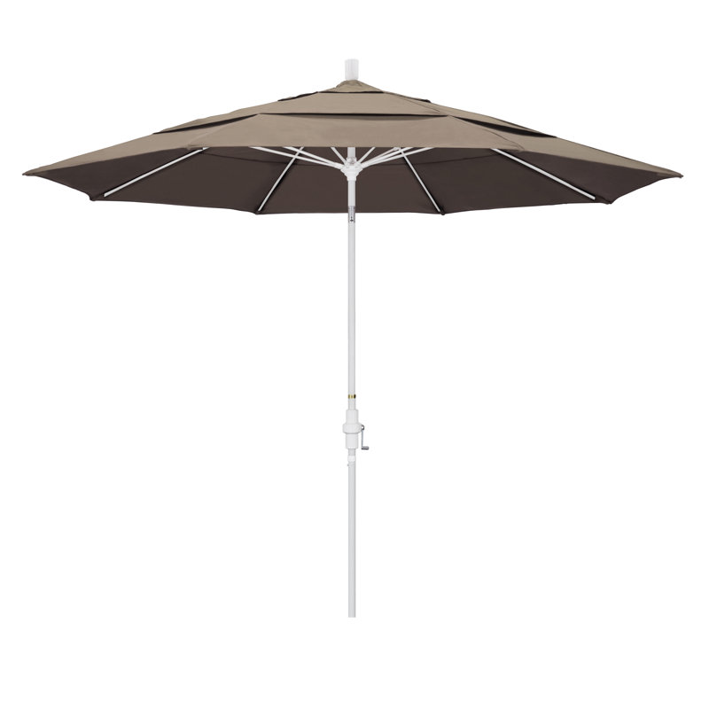 Parasol de marché 11 pi Brent, Taupe, H 110,5 po x l 132 po x P 132 po, Gris martelé
