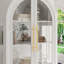 Freestanding Arch Display Cabinet with RGB Lights and Motion Sensor, Large Capacity Tempered Glass Doors Office Storage Cabinets-1332428177