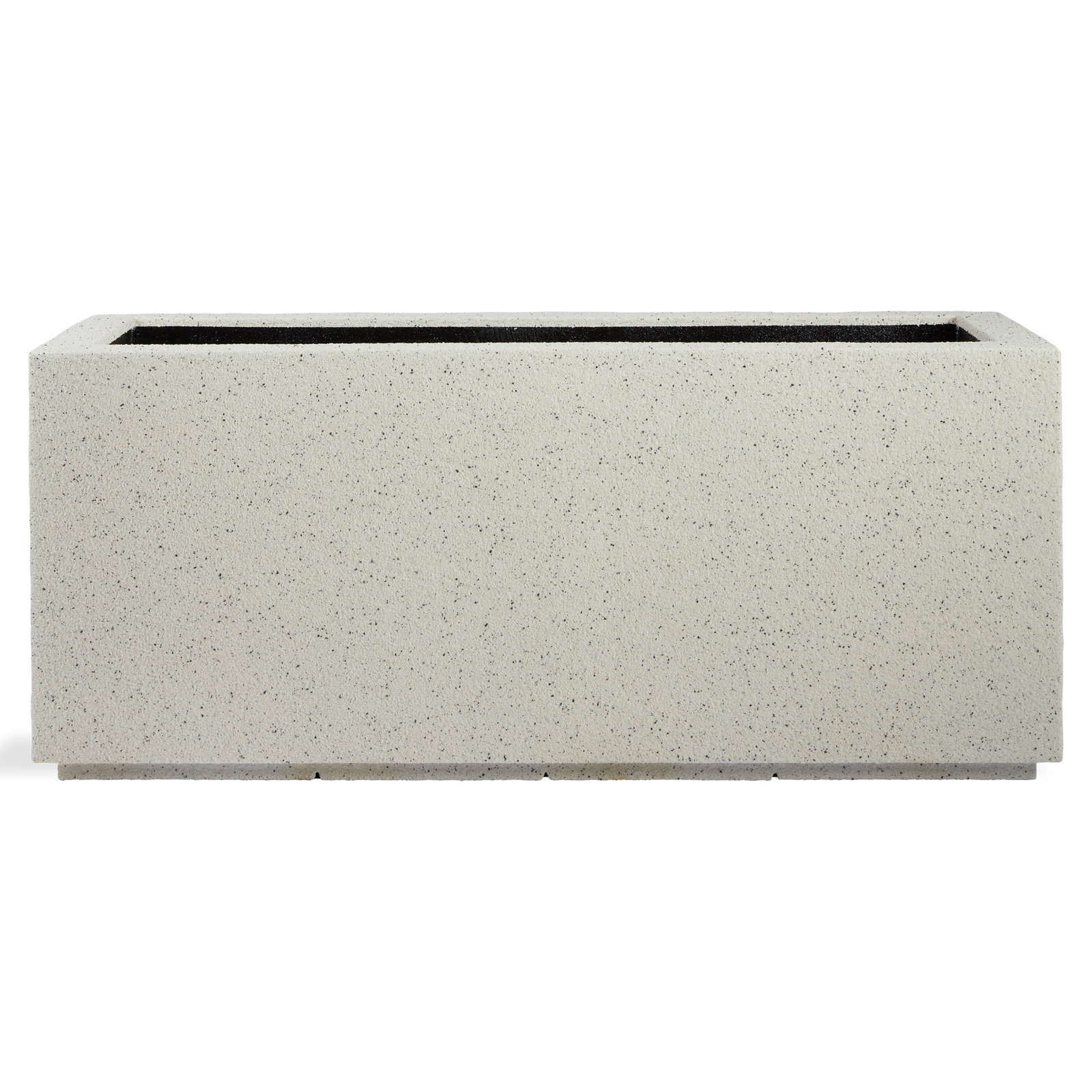 Gita Planter Box, White Granite, 19" H x 46" W x 17" D