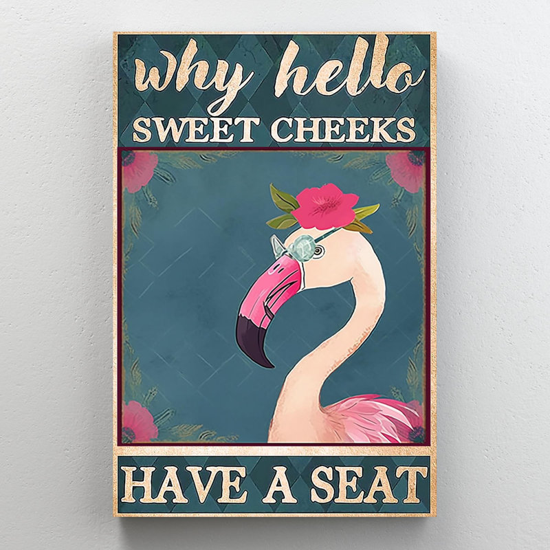 Kristofe Flamingo, pourquoi bonjour, douces joues sur toile, impression, H 14 po x l 11 po x P 1,25 po