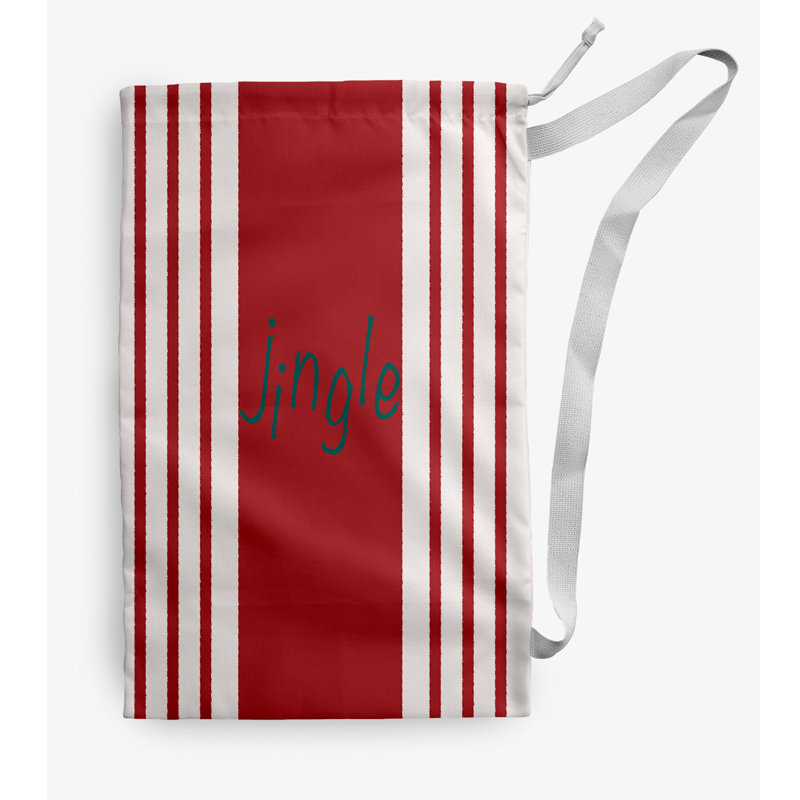 Sac à linge Jingle on a Stripe, Moyen (H 36 po x l 28 po), Orange