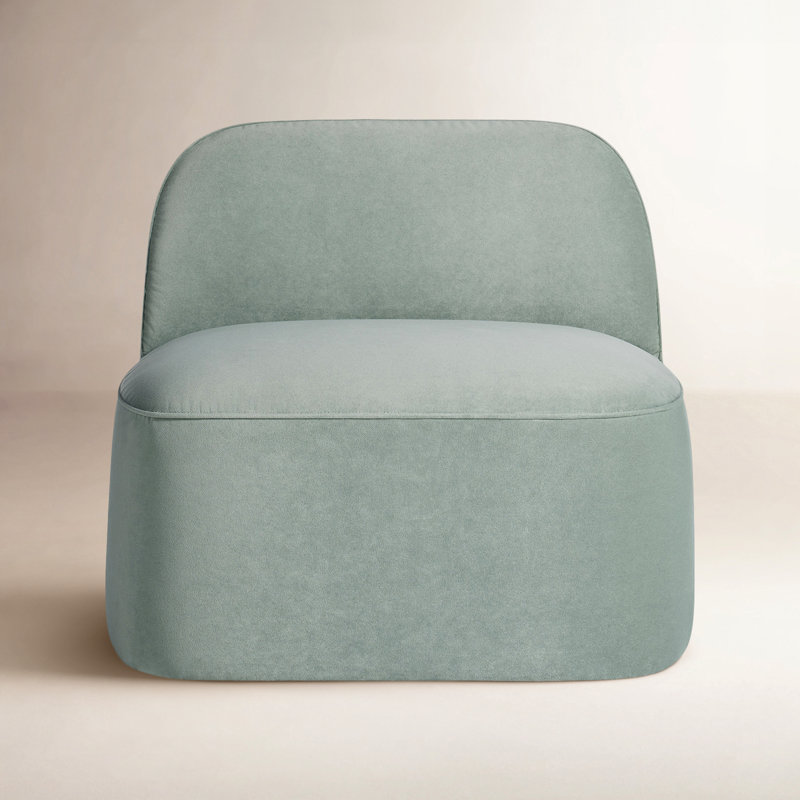 Looksee Upholstered Swivel Side Chair, Breezy Blue Velvet