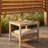 Small Coffee Table - Outdoor Side Table With Steel Frame, Compact Patio Accent Table, Boho Modern Design For Garden, Balcony, Porch, Bone Color-1671515005