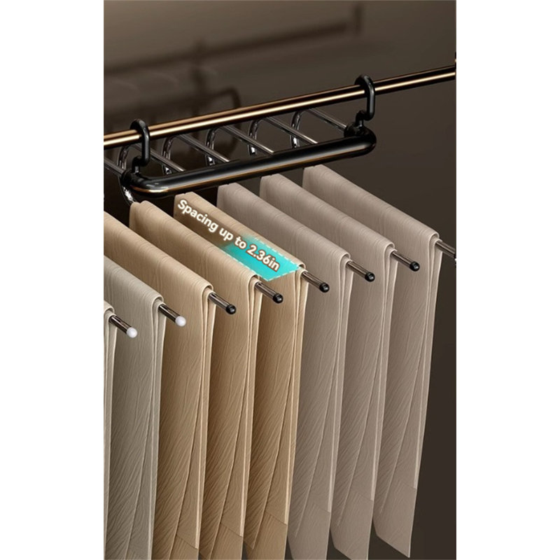 Cintre pour pantalons pliable en acier inoxydable, 5