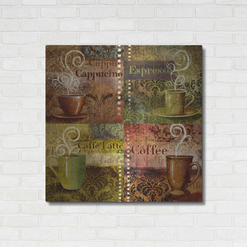 «Coffee 5 Four Coffees» par Viv Eisner, art mural en métal, H 36 po x l 36 po x P 0,13 po