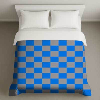 Blue Gray Checkerboard Duvet Covers