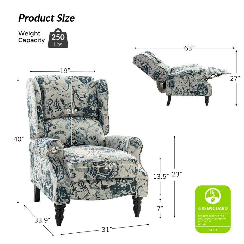 Brody 31" Wide Manual Standard Recliner, Off-white
