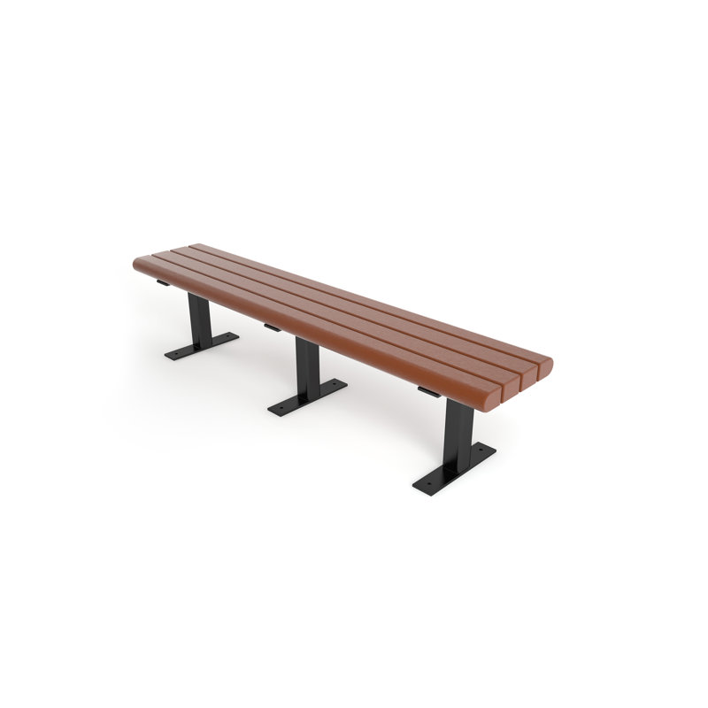 Banc de parc en plastique recyclé creekside, 6 pi, Brun