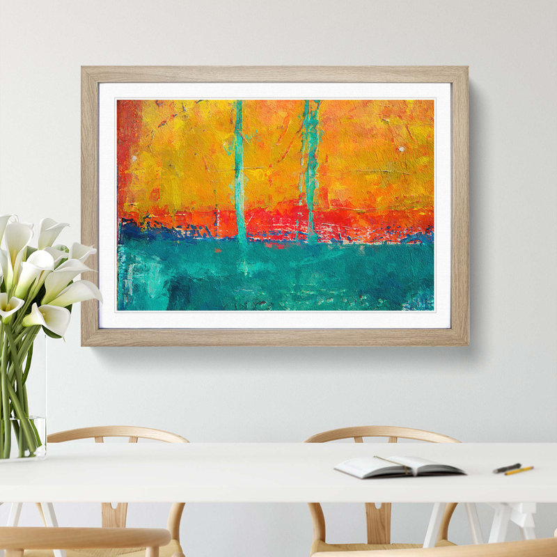 Abstract Vol.340 by S.Johnson - Framed Print, 45cm H x 63cm W x 2cm D, Oak Framed