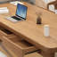 Bureau rectangulaire brun en bois massif avec 6 tiroirs-295613939