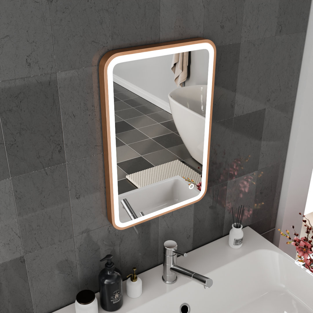 Rectangle LED Bathroom Mirror Fog Free Touch Sensor