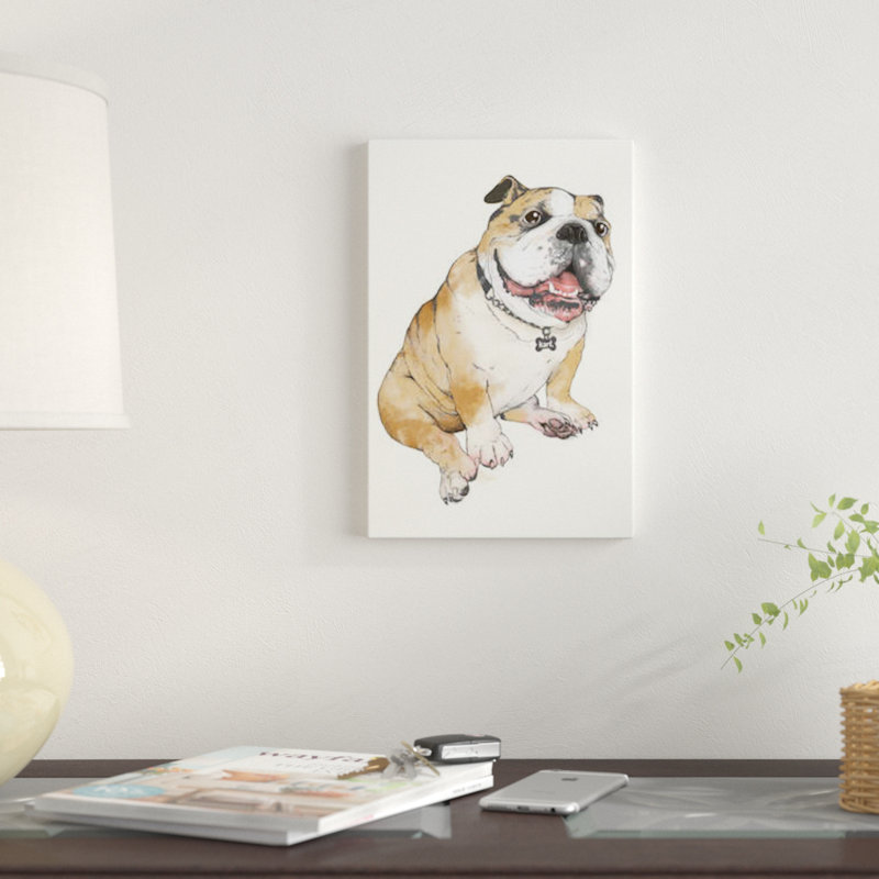 «Bulldog», impression sur toile, H 18 po x l 12 po x P 1,5 po, Toile tendue