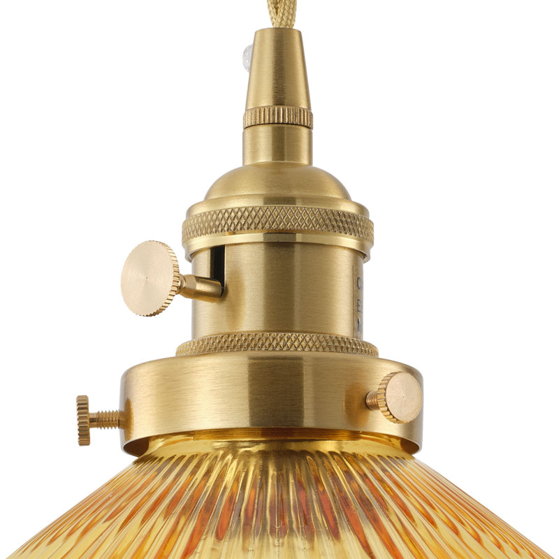 1 luminaire suspendu à intensité variable en verre brun doré