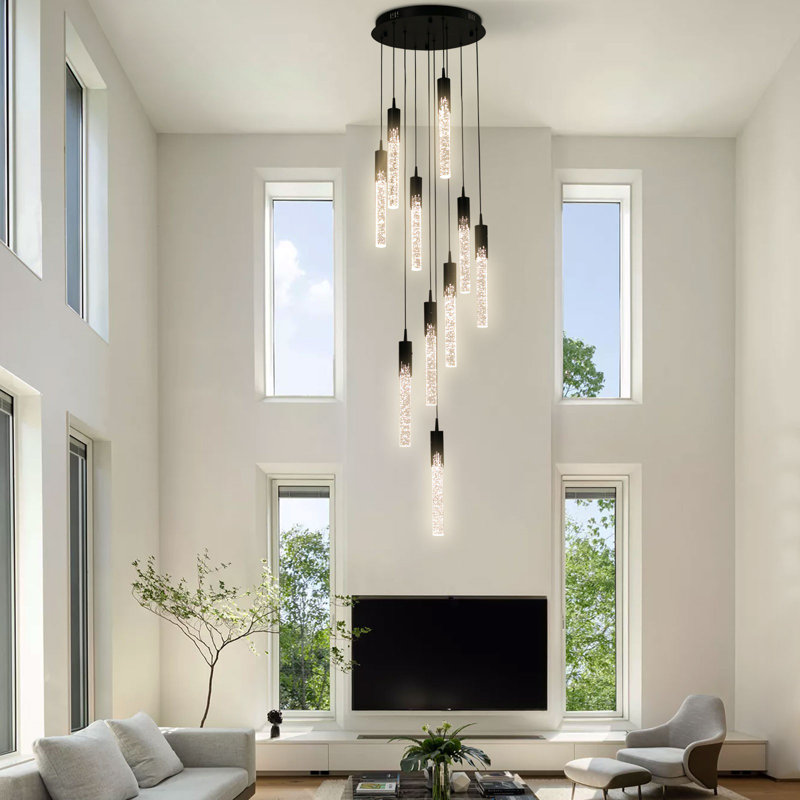 Luminaire suspendu à 10 lumières Fairford, Noir mat