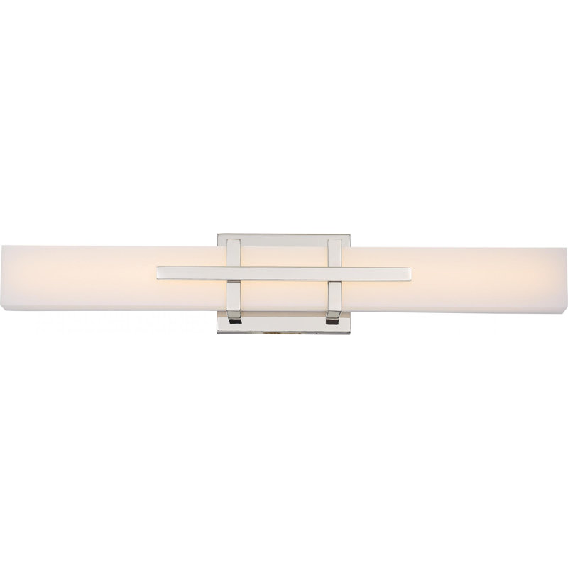 Barre d'éclairage de salle de bain 1 lumière Charyldis, Nickel poli