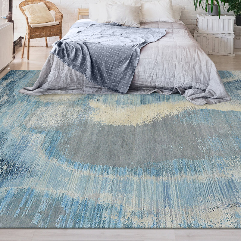 Canterbury Abstract Area Rug in Blue, Rectangle 10' x 14'