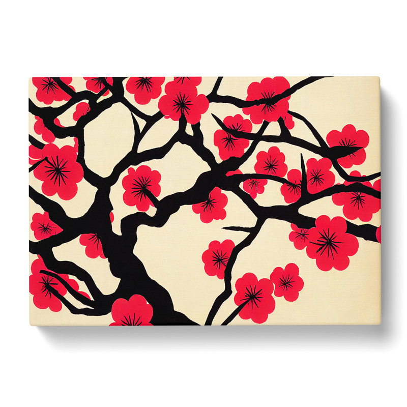 Eye Catching Cherry Blossom Tree Flowers - Wrapped Canvas, 35cm H x 50cm W x 3cm D