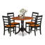Ensemble de 5 pièces pour 4 pièces comprenant une table de salle à manger ronde avec Dropleaf et 4 chaises, 42 po x 42 po, noir et cerise-1740218438-1657405165-1645493340