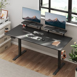 Height Adjustable Standing Desk With Monitor Stand and 2 Adjustable Monitor Shelves