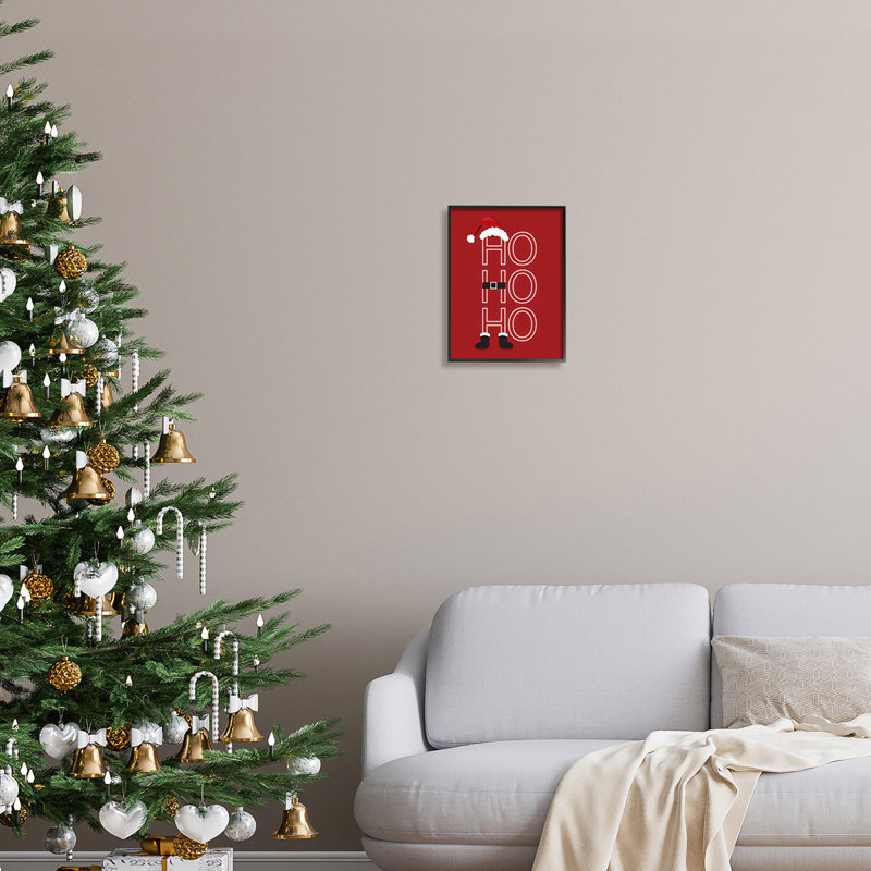 Ho, Ho, Ho, H 14 po x l 11 po x P 1,5 po, Giclée encadrée noir minuit