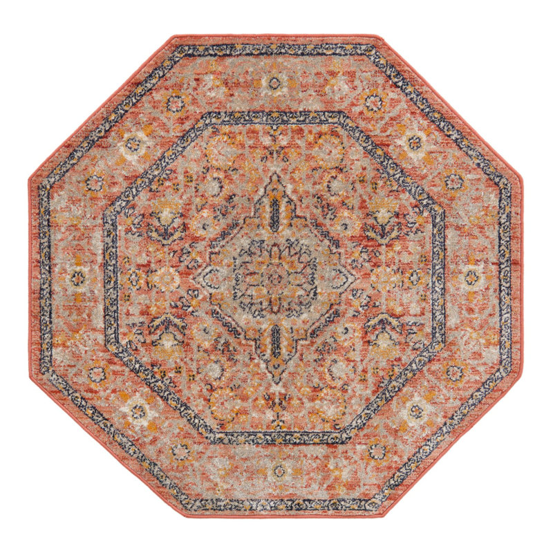 Alkire Oriental Area Rug, Rectangle 2' x 3', Brick Red
