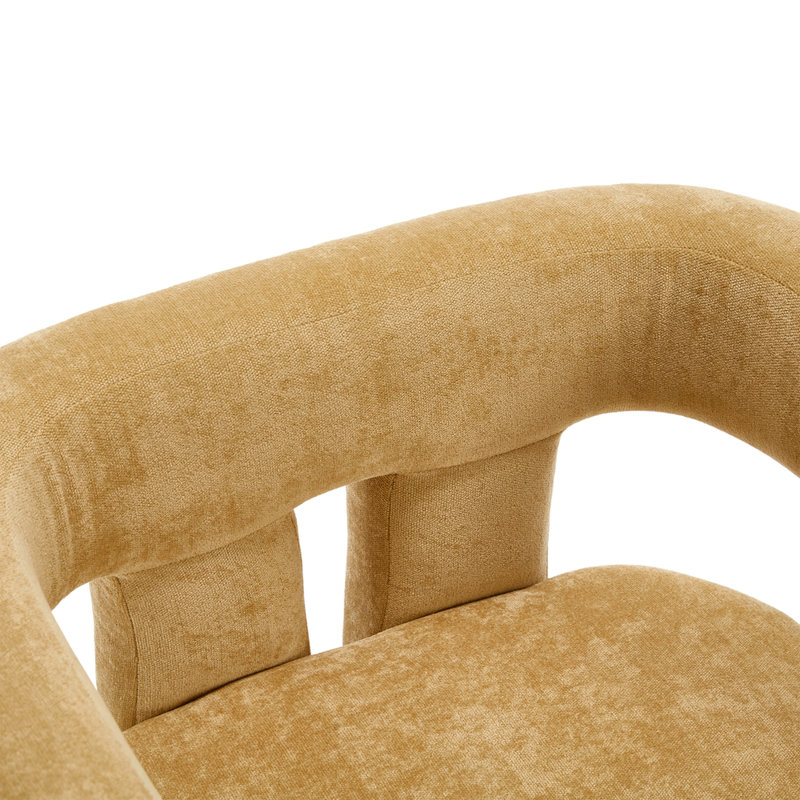 Chaise de salle à manger avec accoudoirs et chaises d'appoint en tissu de conception contemporaine Campcraft, Jaune