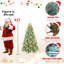 48-inch Blue Tint Christmas Tree With Pre-strung 150 Warm White Led Lights, 475 Tips, Easy Setup, Heavy-duty Metal Stand Hinged Design, Heavy