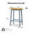 Solid Wood Bar Stools Set of 2 with Footrests, Farmhouse Style-175283493
