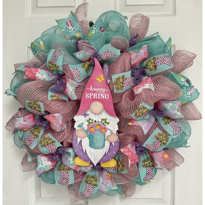 Happy Spring Gnome Wreath