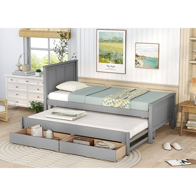 Platform Bed With Trundle And Drawers