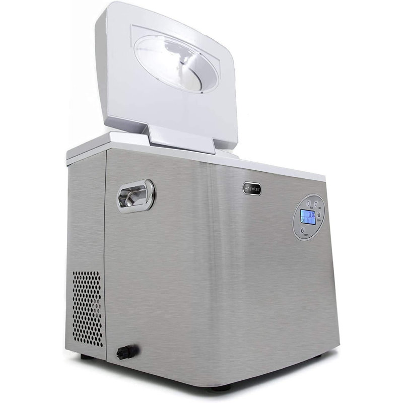 Whynter 49 lb Stainless Steel Countertop Ice Maker with Water Connection