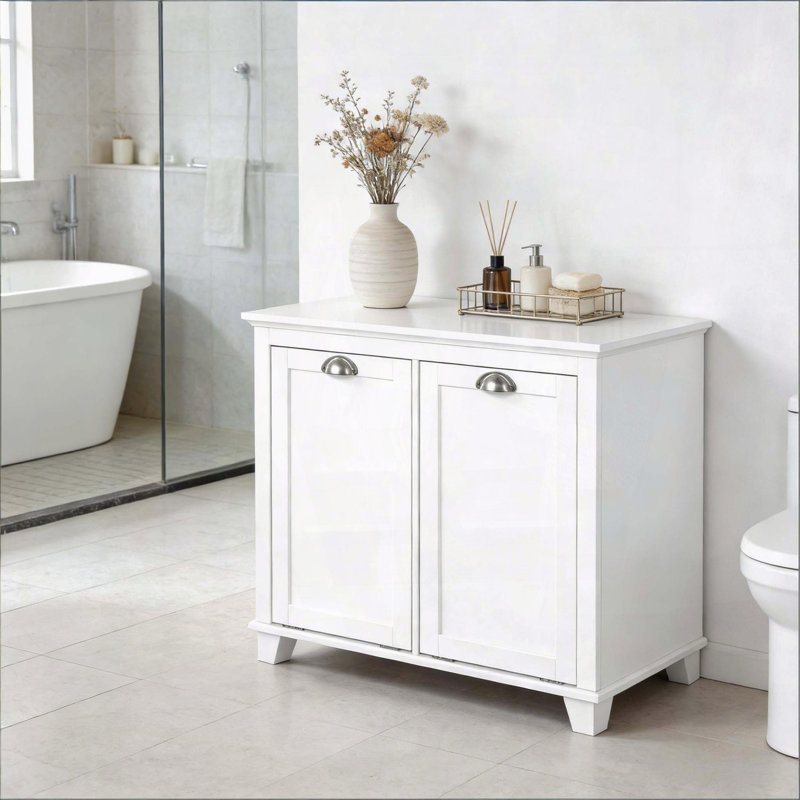 Élégante armoire à paniers à linge inclinable avec rangement spacieux et conception anti-bourre pour les salles de bain modernes