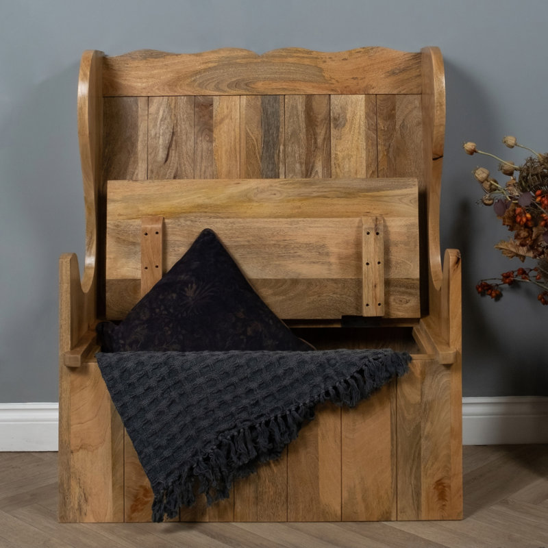 Fleischmanns Solid Wood Storage Bench, Natural