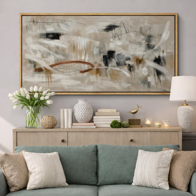 Modern Neutral Abstract Contemporary Home Wall Decor Extra Large Pictures Framed Canvas Print Wall Art