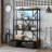 3-Shelf Metal Bookcase with Drawers for Office, Open Bookcase, Vintage Industrial Style Bookcase with LED-600656333