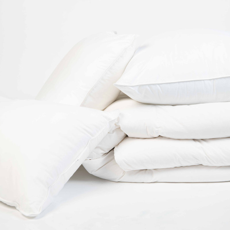 Medium 700 Fill Power Luxury White Duck Down White Bed Pillow, King