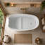 Baignoire autoportante ovale 51 "à surface solide avec trop-plein et drain avec siège et appui-tête intégrés-129416653
