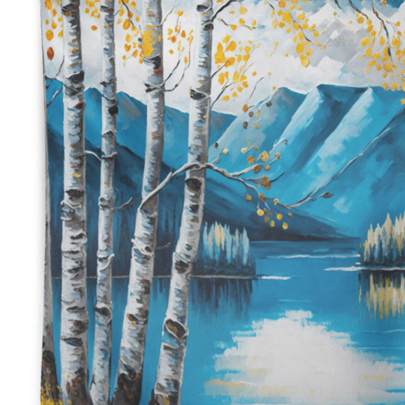 Lake View In The Fall Polyester Tapestry, 32" H x 39" W