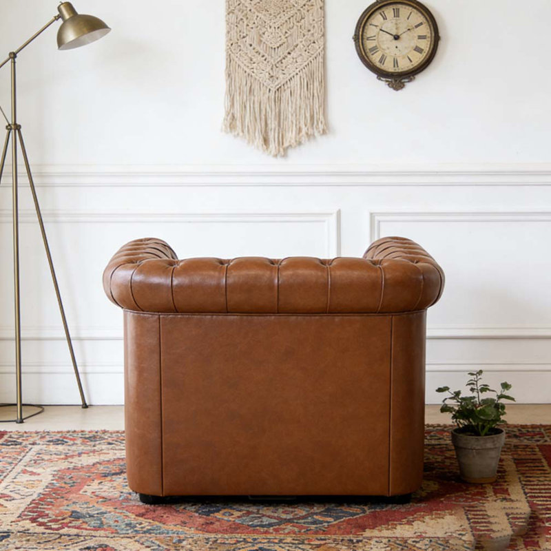 Fauteuil club pivotant Chesterfield, Cognac